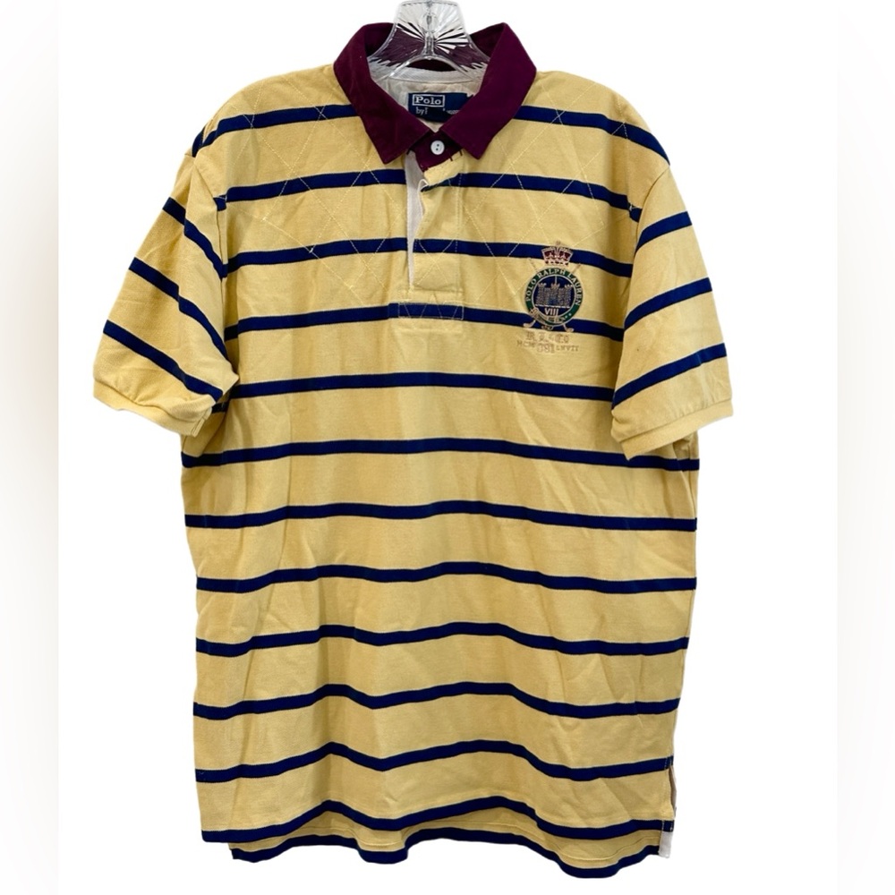 Vintage Mens Polo Ralph Lauren MCM 381 LXVIII Polo Stripe Shirt